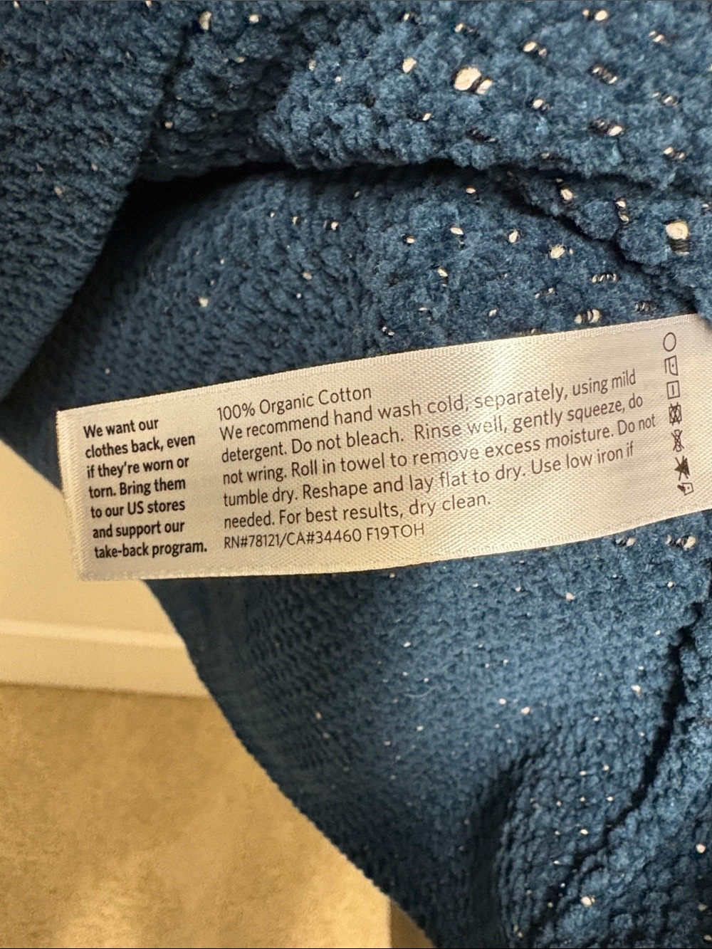 Eileen Fisher Deep Teal Organic Cotton Mock Neck Sweater Size L - Picture 4 of 7